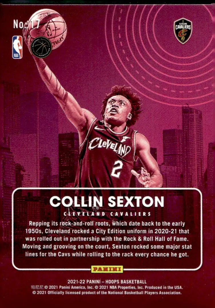2021-22 NBA Hoops #17 Collin Sexton (back)