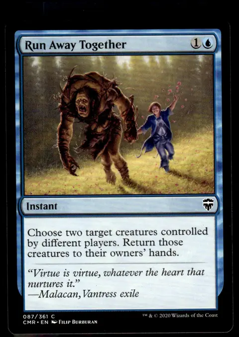 2020 Commander Legends (CMR) #087/361 Run Away Together (card name); art by Filip Burburan