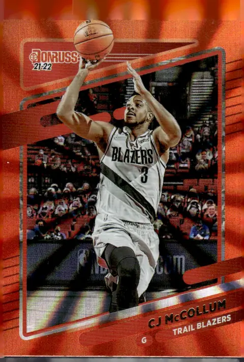 2021-22 Donruss #110 CJ McCollum – Holo Red Laser