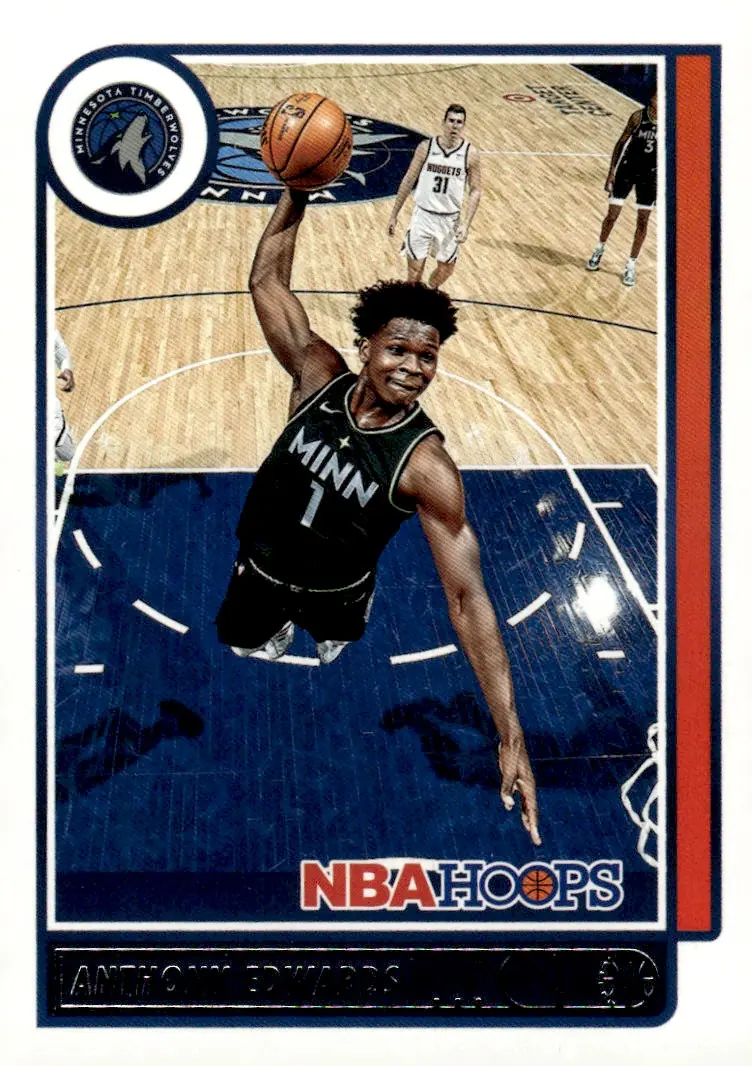 2021-22 NBA Hoops #151 Anthony Edwards (front)