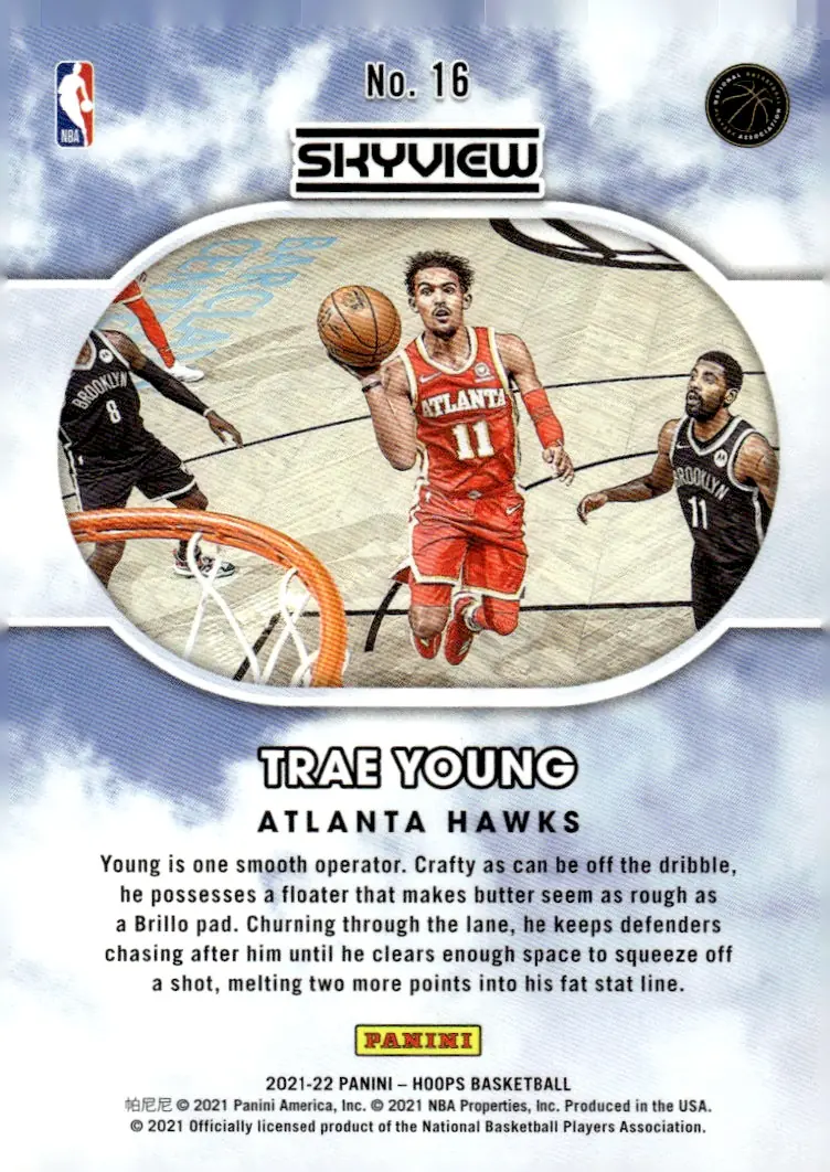2021-22 NBA Hoops #16 Trae Young (back)