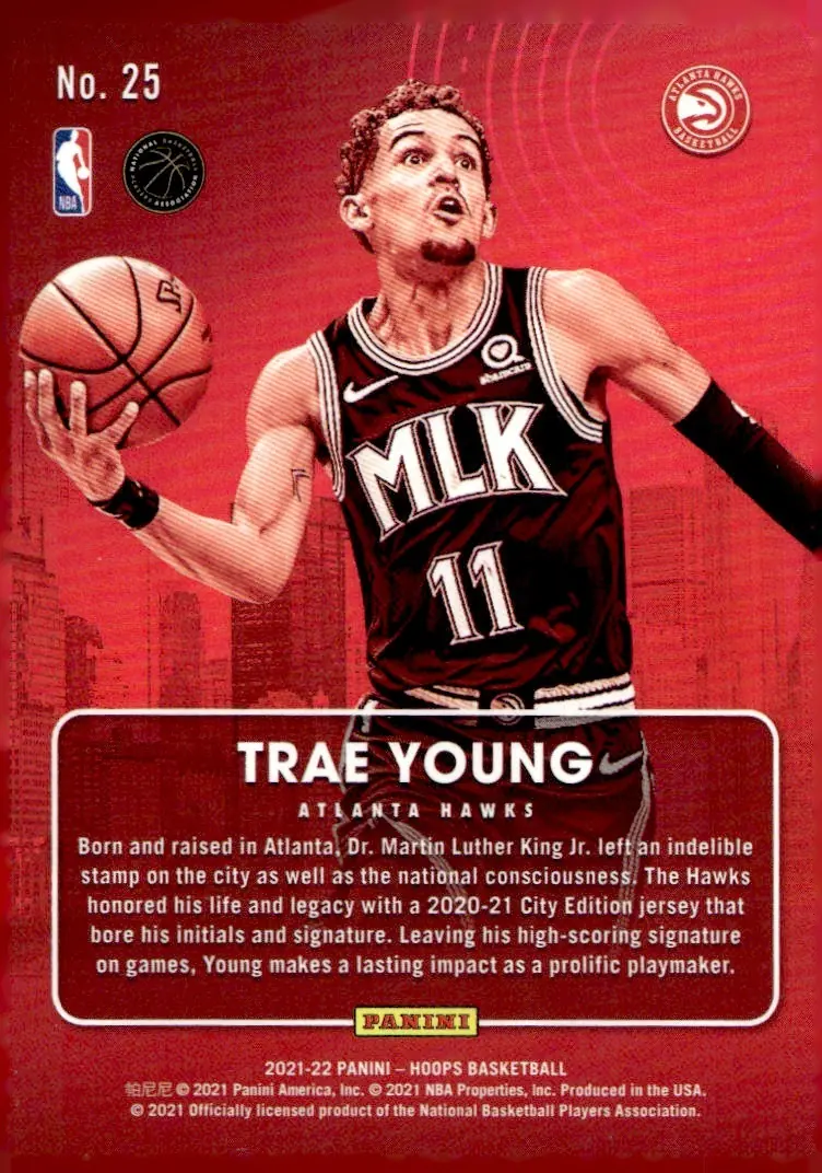 2021-22 NBA Hoops #25 Trae Young (back)