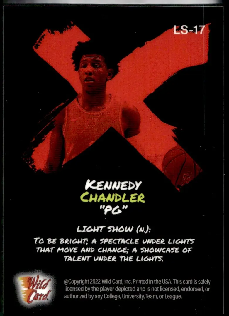 2022 Wild Card Alumination Basketball Edition #LS-17 Kennedy Chandler (back)