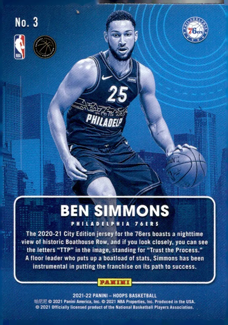 2021-22 NBA Hoops #3 Ben Simmons (back)