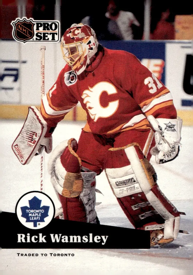 1991-92 Pro Set (English) #367 Rick Wamsley (front)