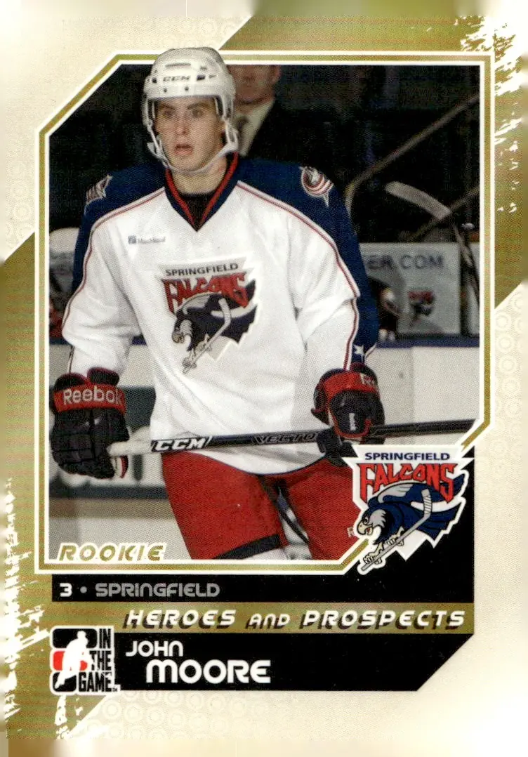 2010-11 In The Game Heroes and Prospects #137 John Moore (front)