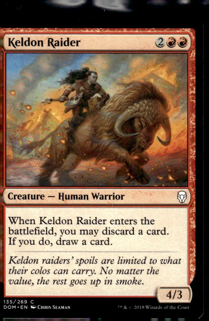 2018 Magic: The Gathering - Dominaria (DOM) #135/269 Keldon Raider (front)