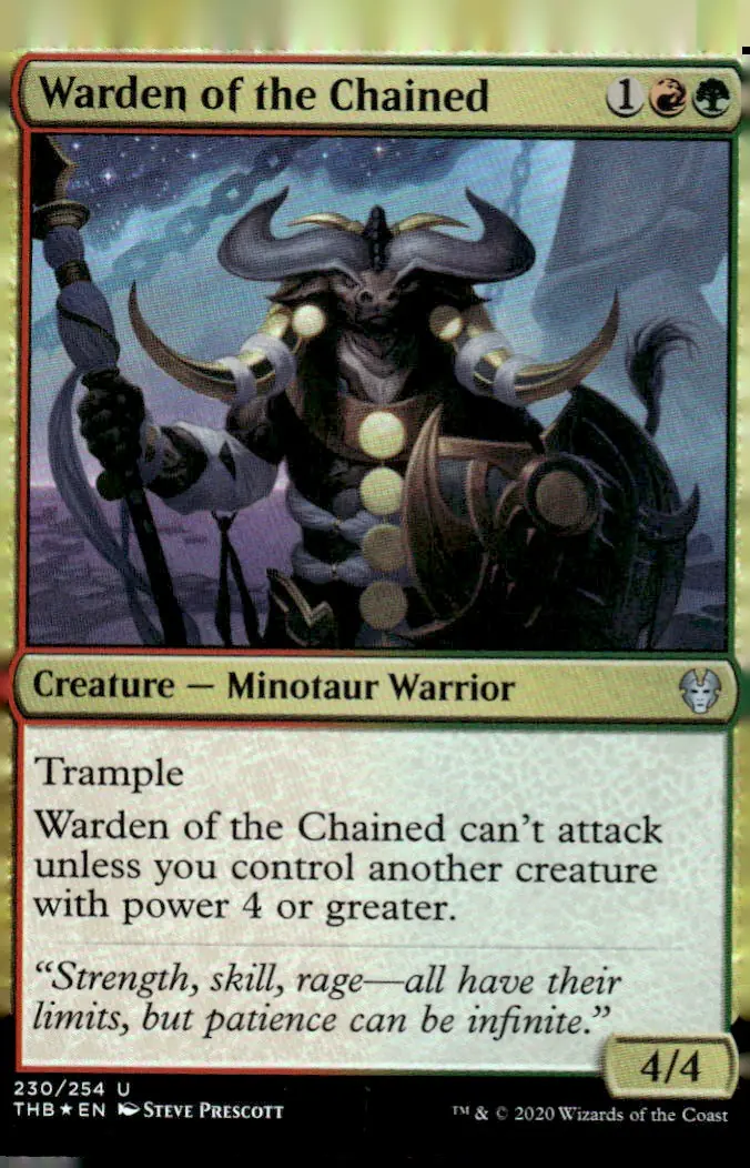 2020 Theros Beyond Death (THB) #230/254 Warden of the Chained – Traditional Foil (front)