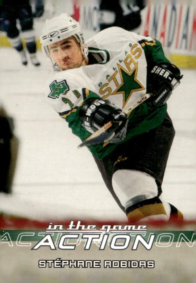 2003-04 In The Game Action #185 Stéphane Robidas (front)