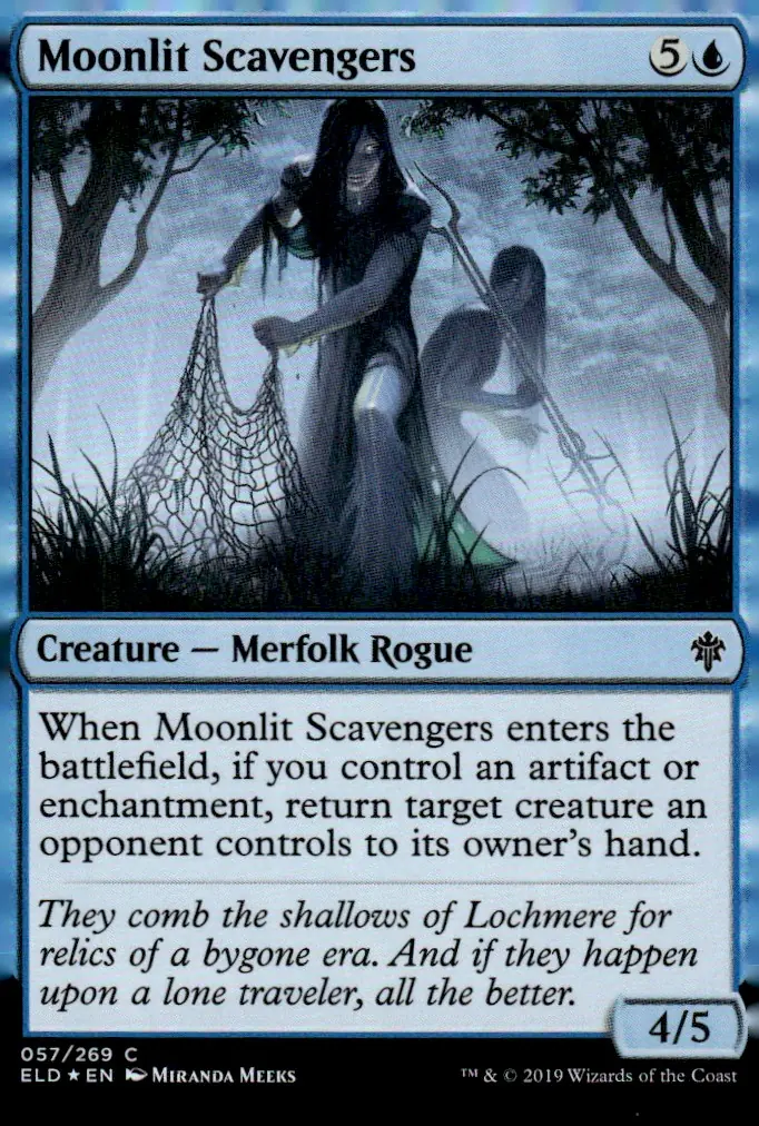 2019 Magic: The Gathering - Throne of Eldraine (ELD) #057/269 Moonlit Scavengers – Foil (front)