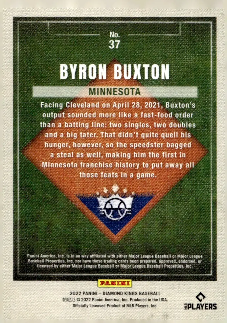 2022 Diamond Kings #37 Byron Buxton (back)