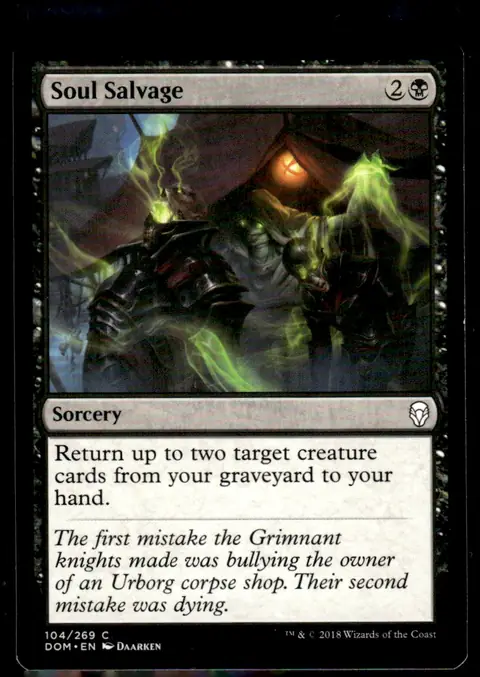 2018 Dominaria (DOM) #104/269 Soul Salvage (Sorcery) - art by Daarken