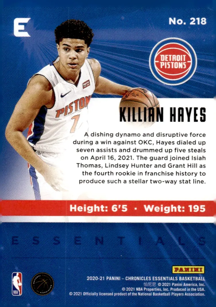 2020-21 Chronicles #218 Killian Hayes (back)