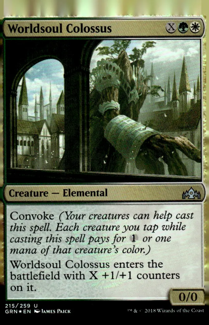 2018 Guilds of Ravnica (GRN) #215/259 Worldsoul Colossus – Foil (front)