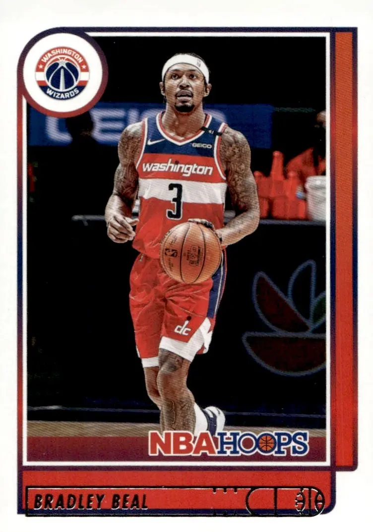 2021-22 NBA Hoops #100 Bradley Beal (front)
