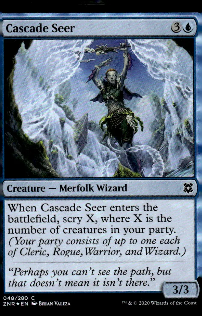 2020 Zendikar Rising (ZNR) #048/280 Cascade Seer – Foil (front)
