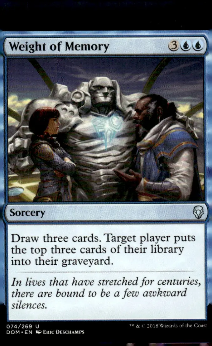 2018 Magic: The Gathering - Dominaria (DOM) #074/269 Weight of Memory (front)