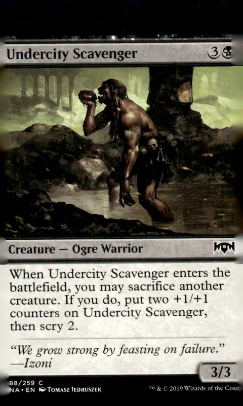 2019 Ravnica Allegiance (RNA) #88/259 Undercity Scavenger (Creature — Ogre Warrior); art by Tomasz Jedruszek