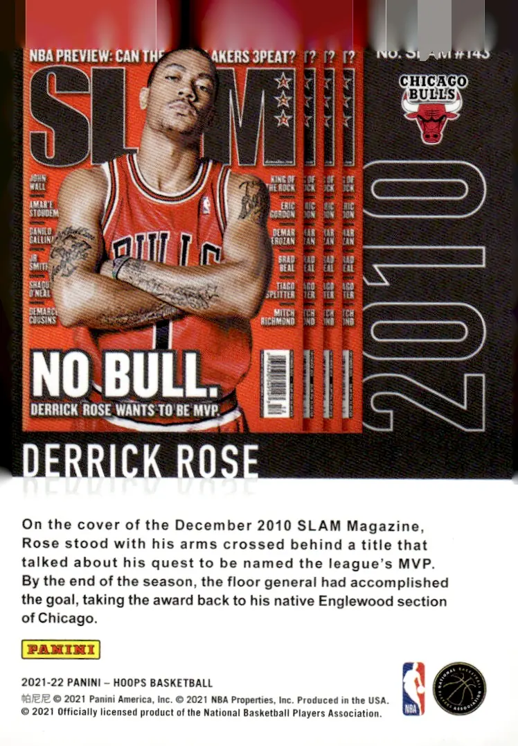 2021-22 NBA Hoops #SLAM 143 Derrick Rose (back)