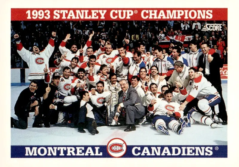1993-94 Score (U.S.) #487 Montreal Canadiens (front)