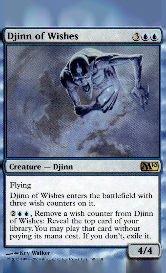 2009 Magic 2010 (M10) #50/249 Djinn of Wishes (front)