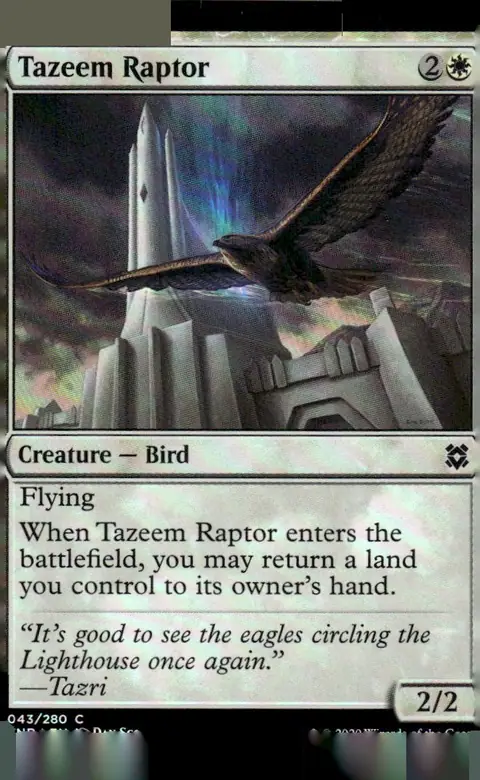 2020 Zendikar Rising (ZNR) #43 Tazeem Raptor – Traditional Foil