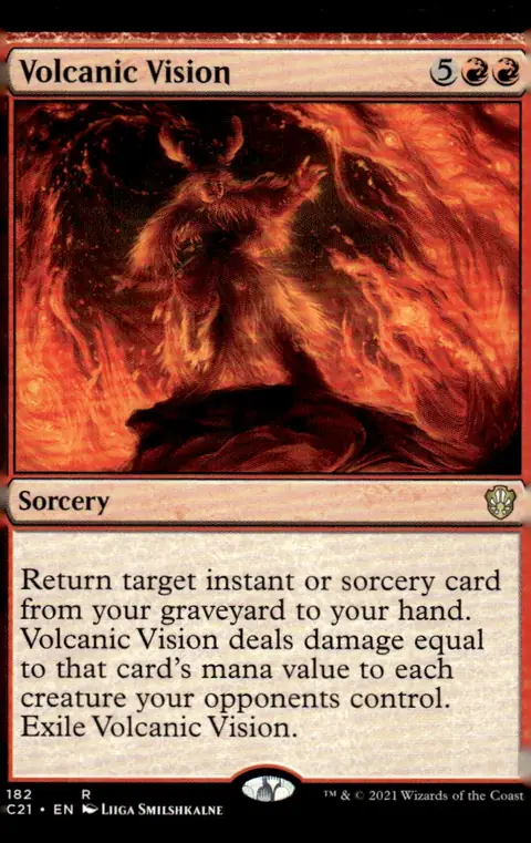 2021 Commander 2021 (C21) #182 Volcanic Vision (card name); art by Liiga Smilshkalne
