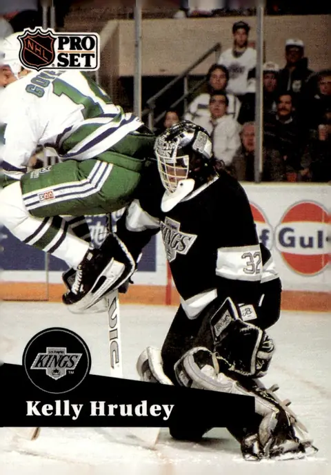 1991-92 Pro Set (French edition) #102 Kelly Hrudey – French-language variation