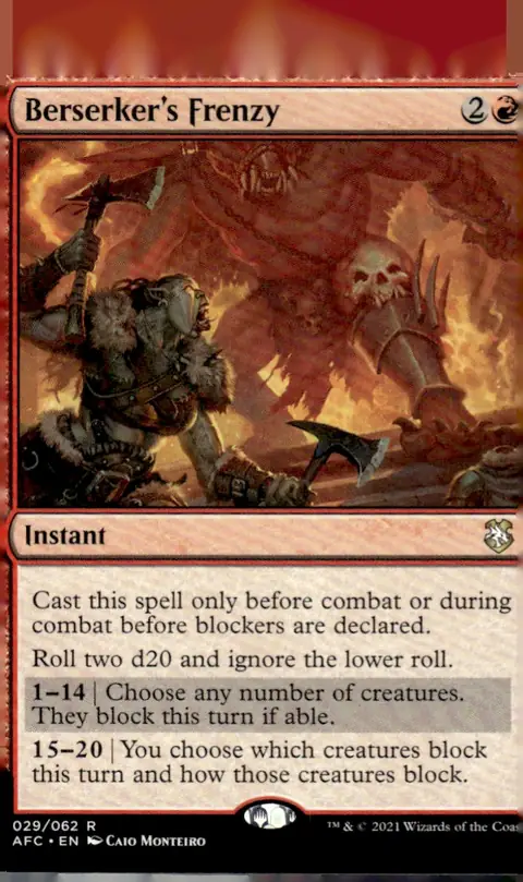 2021 Adventures in the Forgotten Realms Commander (AFC) #029/062 Berserker's Frenzy