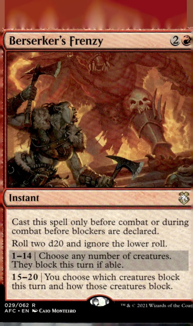 2021 Adventures in the Forgotten Realms Commander (AFC) #029/062 Berserker's Frenzy (front)