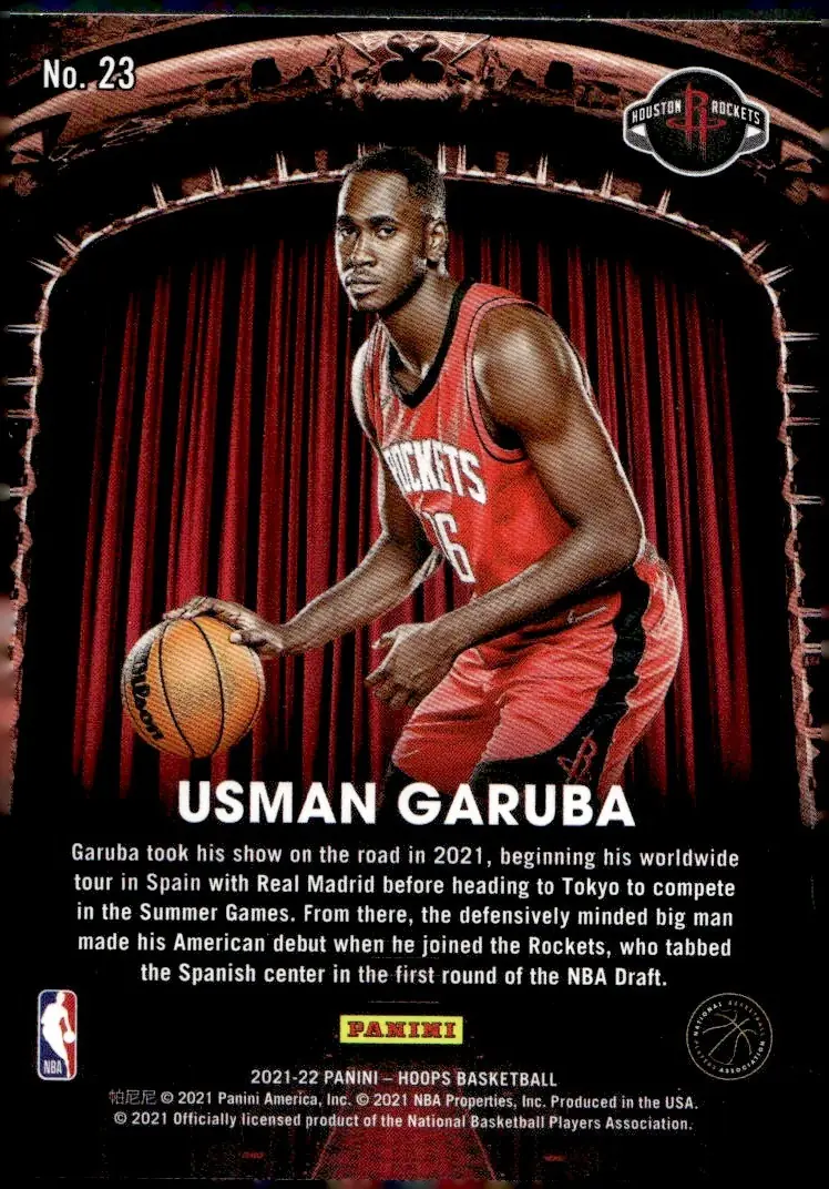 2021-22 NBA Hoops #23 Usman Garuba (back)