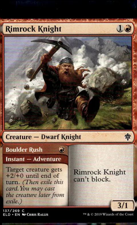 2019 Throne of Eldraine (ELD) #137/269 Rimrock Knight // Boulder Rush