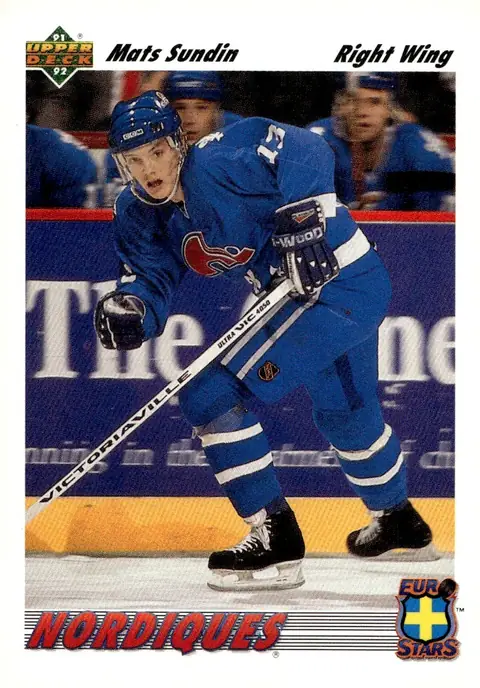 1991-92 Upper Deck #E13 Mats Sundin – English