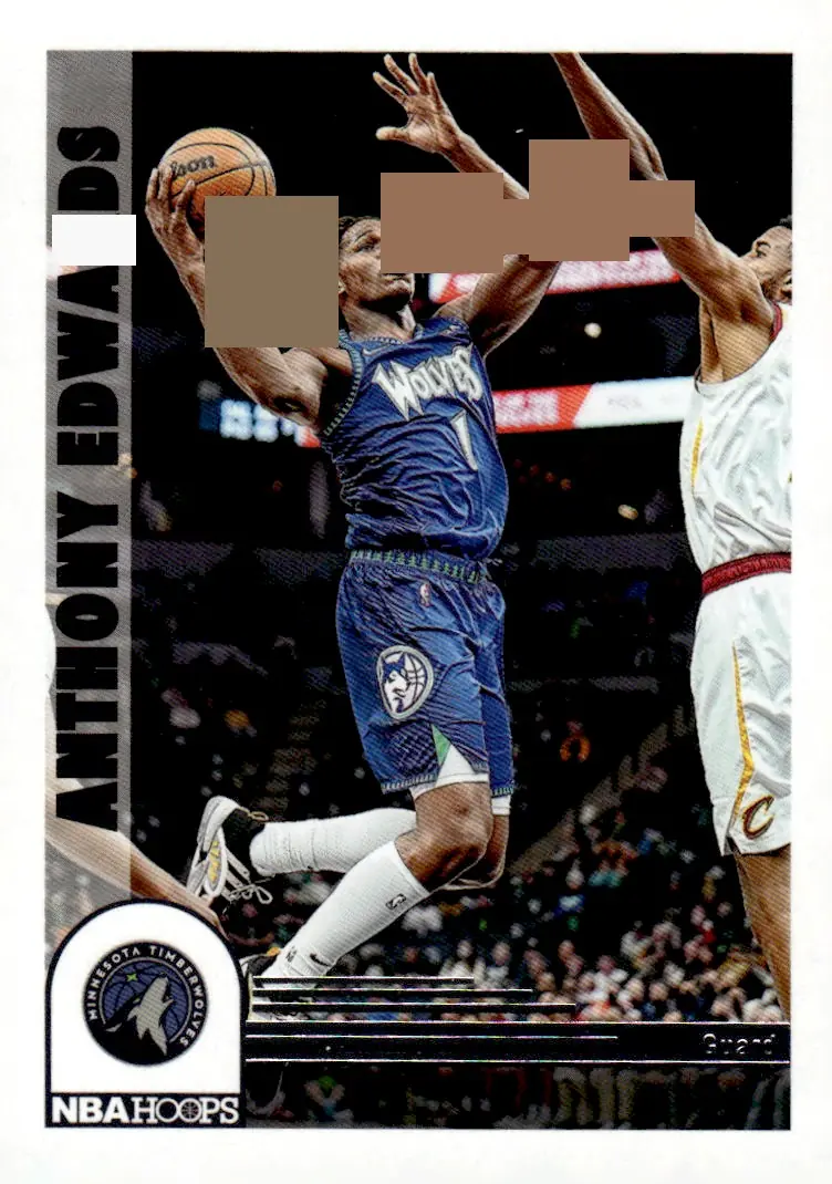 2022-23 NBA Hoops #292 Anthony Edwards (front)