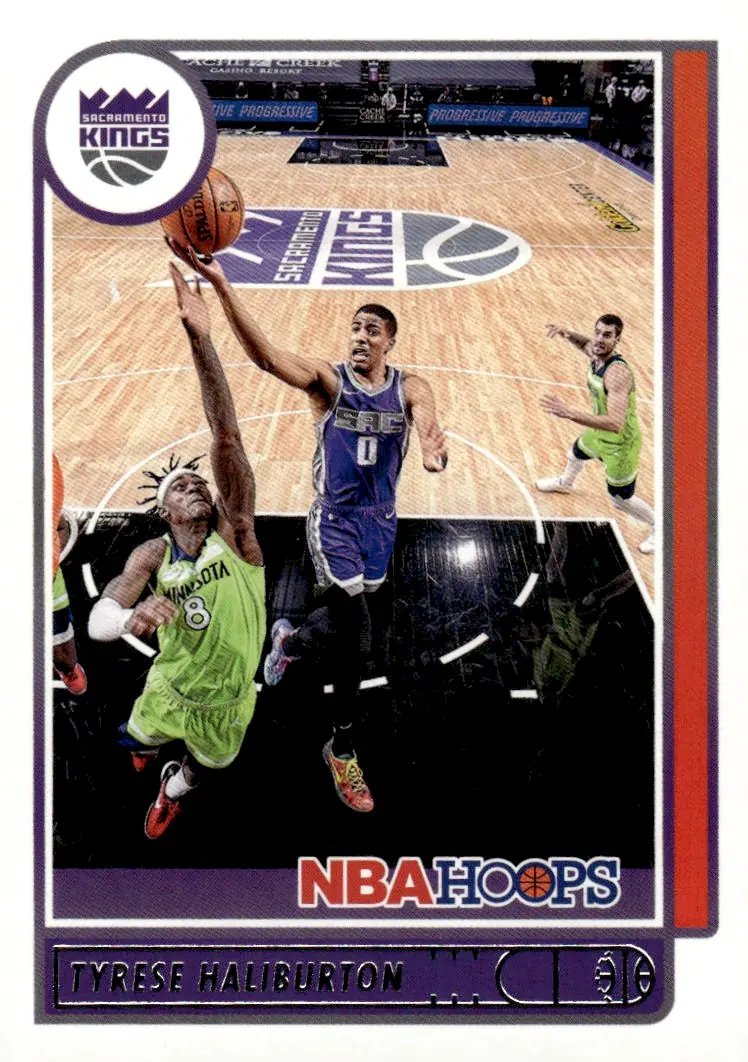 2021-22 NBA Hoops #108 Tyrese Haliburton (front)