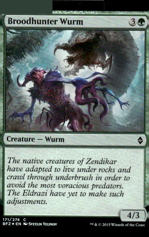 2015 Battle for Zendikar #171/274 Broodhunter Wurm – Foil