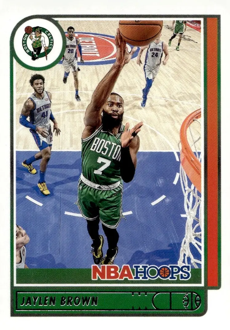 2021-22 NBA Hoops #9 Jaylen Brown (front)