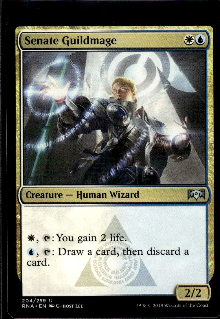 2019 Ravnica Allegiance (RNA) #204/259 Senate Guildmage (front)
