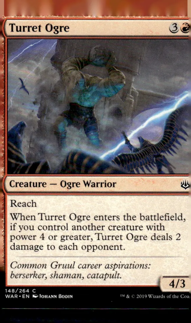 2019 Magic: The Gathering - War of the Spark (WAR) #148/264 Turret Ogre (front)