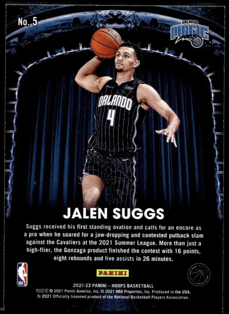 2021-22 NBA Hoops #5 Jalen Suggs (back)