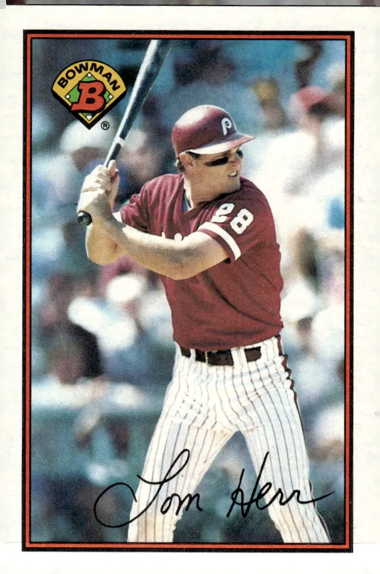 1989 Bowman #403 Tom Herr (front)