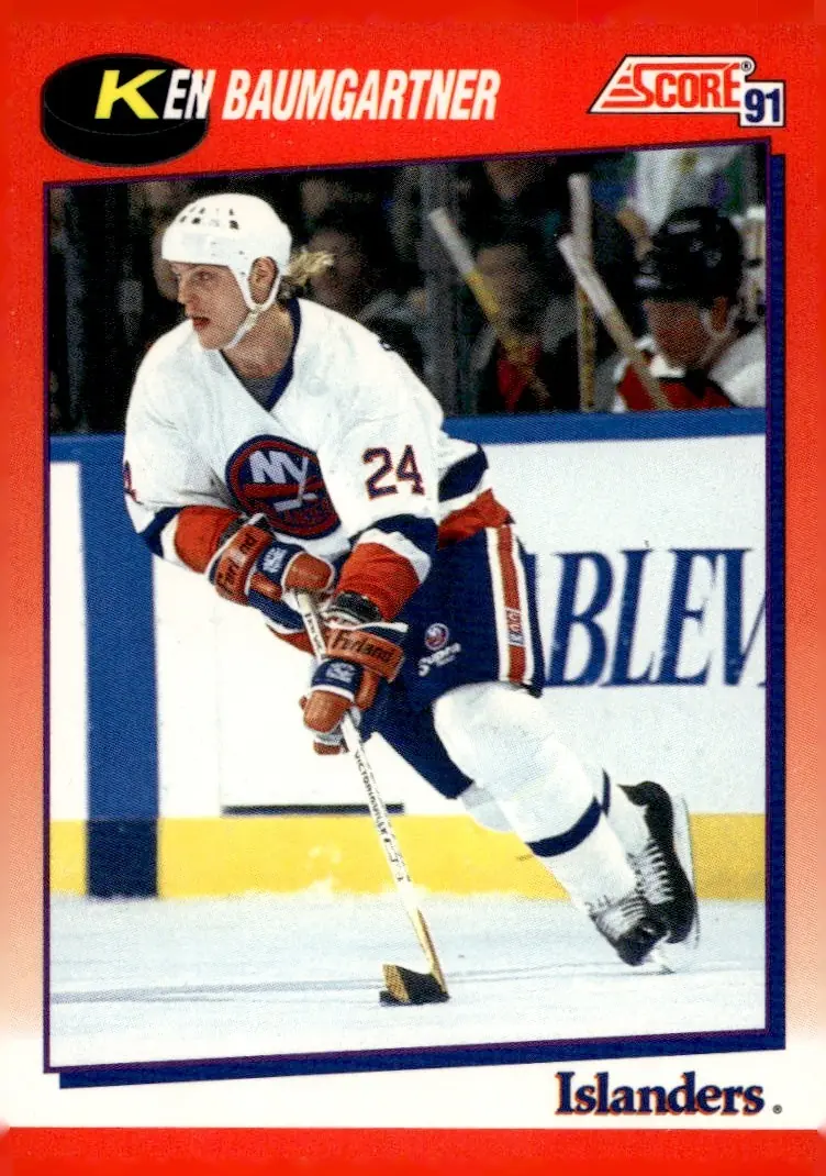 1991-92 Score Canadian (Bilingual) #148 Ken Baumgartner (front)