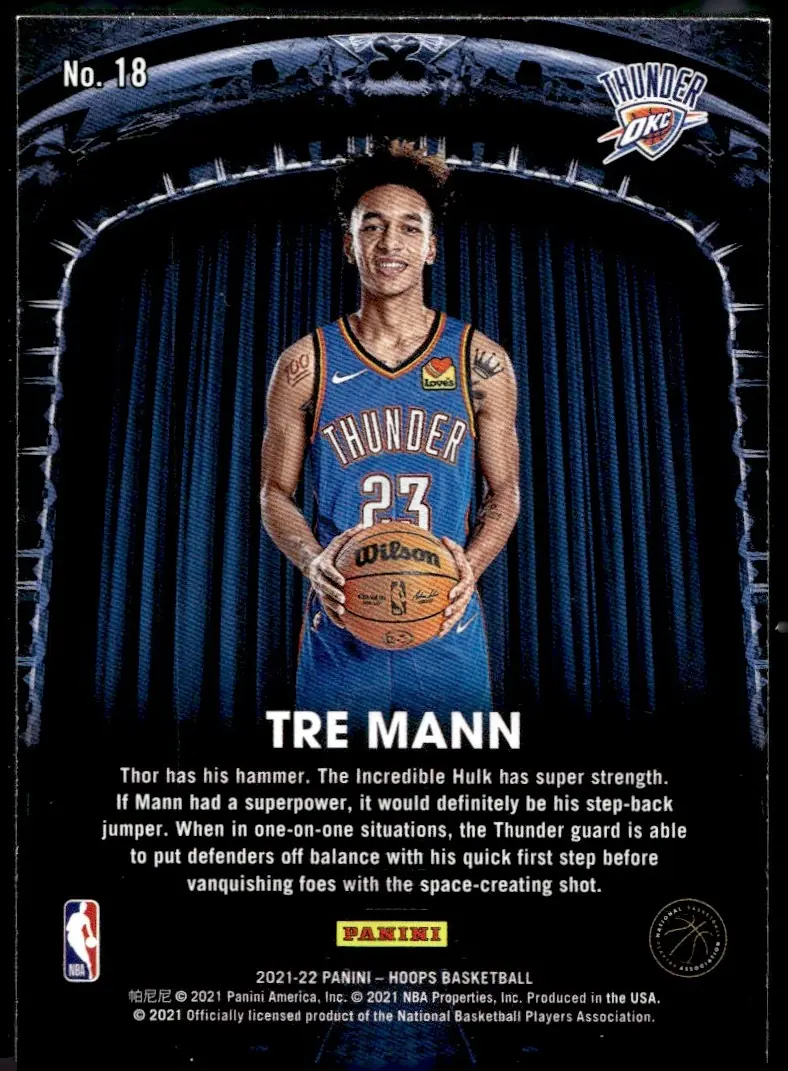 2021-22 NBA Hoops #18 Tre Mann (back)