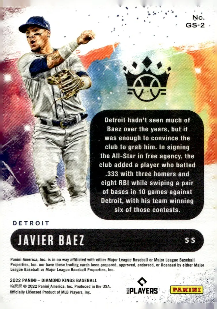2022 Diamond Kings #GS-2 Javier Baez (back)