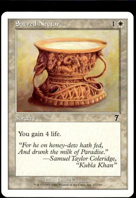 2001 Magic: The Gathering - Seventh Edition (7th Edition / 7ED) #37/350 Sacred Nectar (card name); illustrated by Dana Knutson