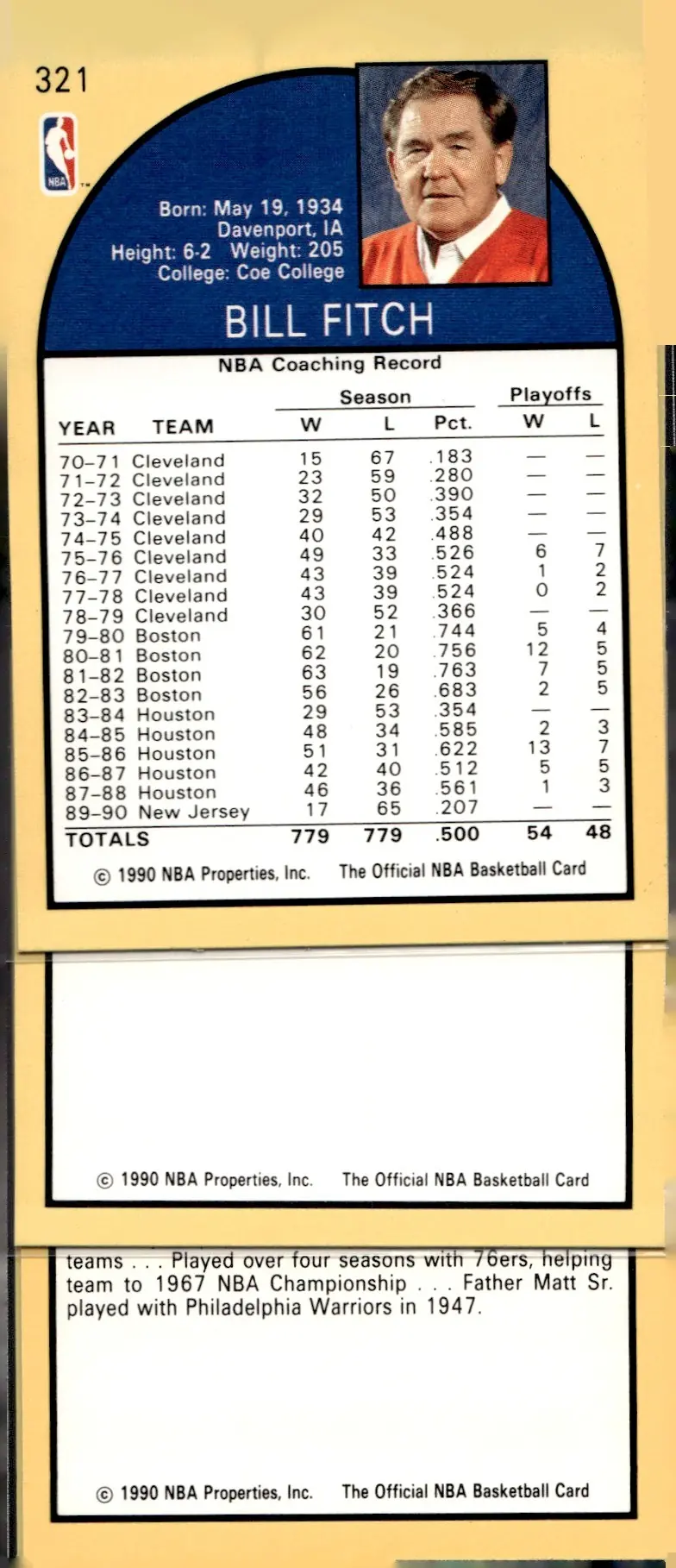 1990-91 NBA Hoops #171 Jon Sundvold (back)