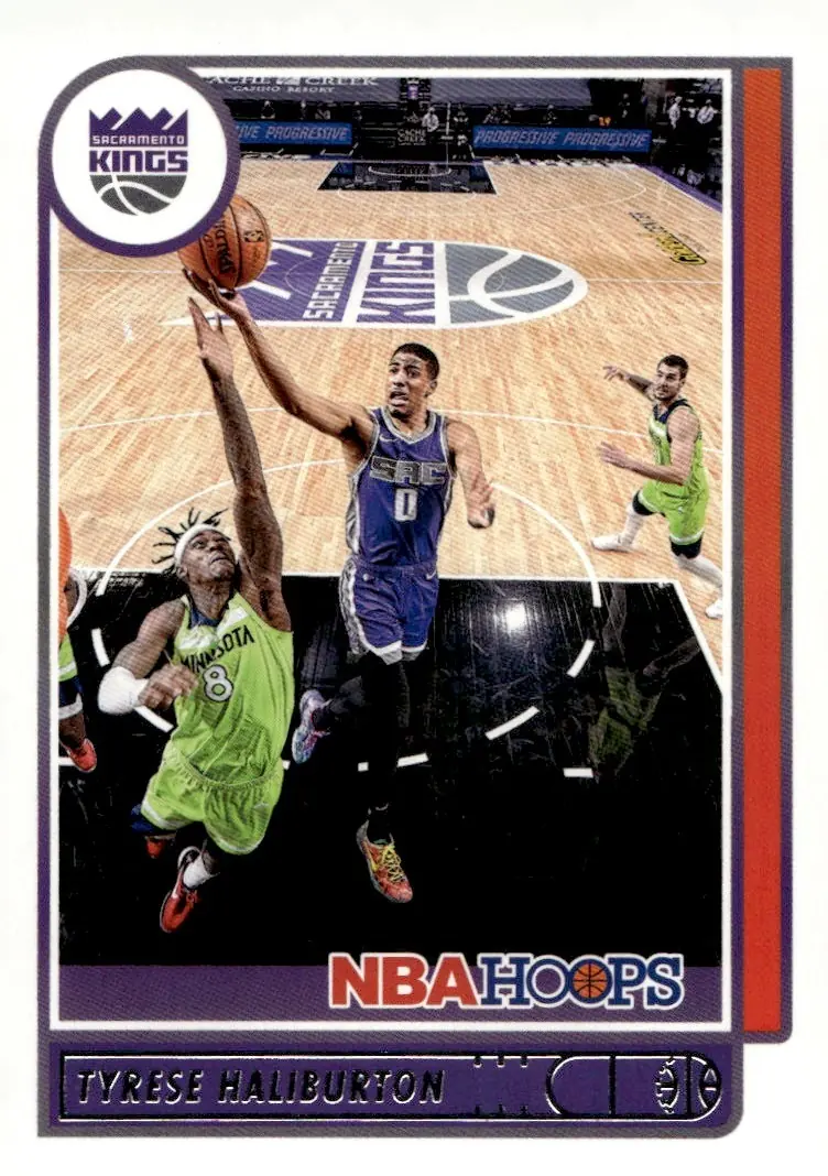 2021-22 NBA Hoops #108 Tyrese Haliburton (front)