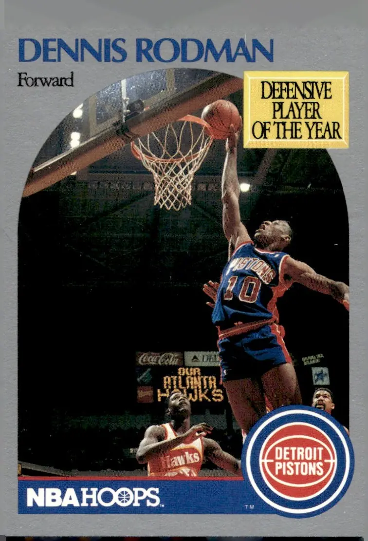1990-91 NBA Hoops #109 Dennis Rodman (front)