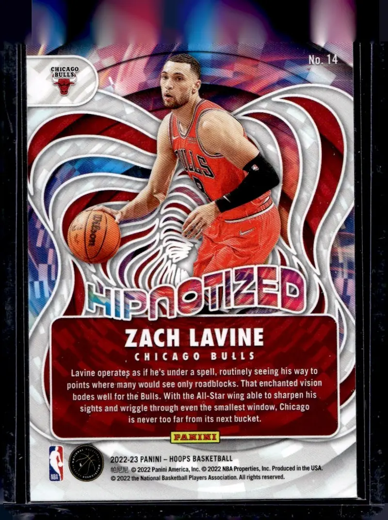 2022-23 NBA Hoops #14 Zach LaVine – Holo (back)