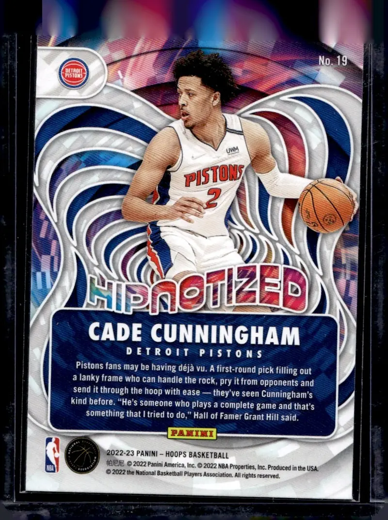 2022-23 NBA Hoops #19 Cade Cunningham – Ice (back)